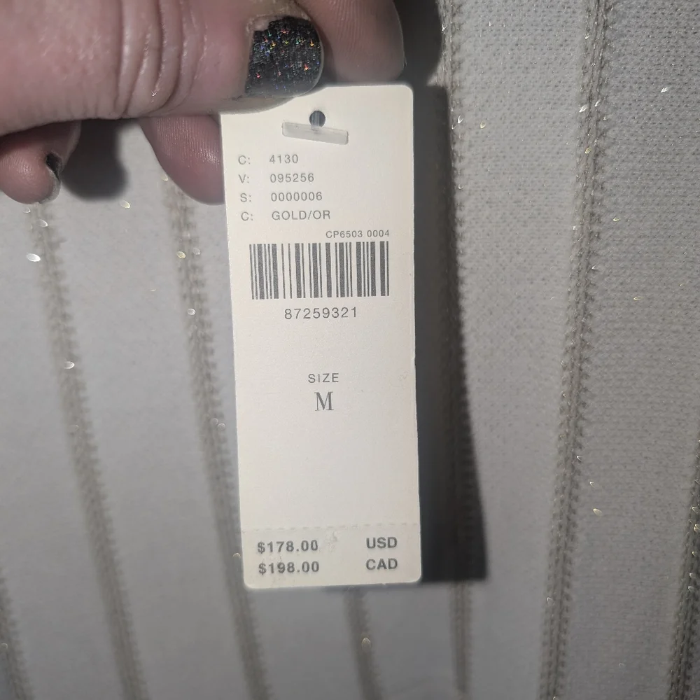 Anthropologie White/Gold Pleated Drop Waist Knit Midi Dress - Picture 2 of 8